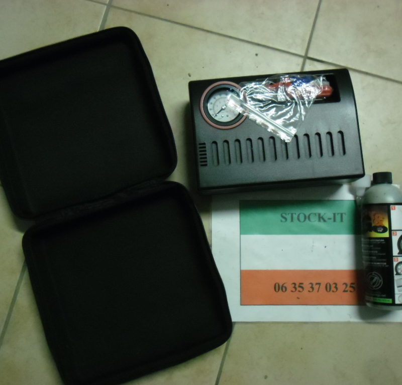 KIT CREVAISON FIX&GO Malette de remplacement roue de secours avec compresseur