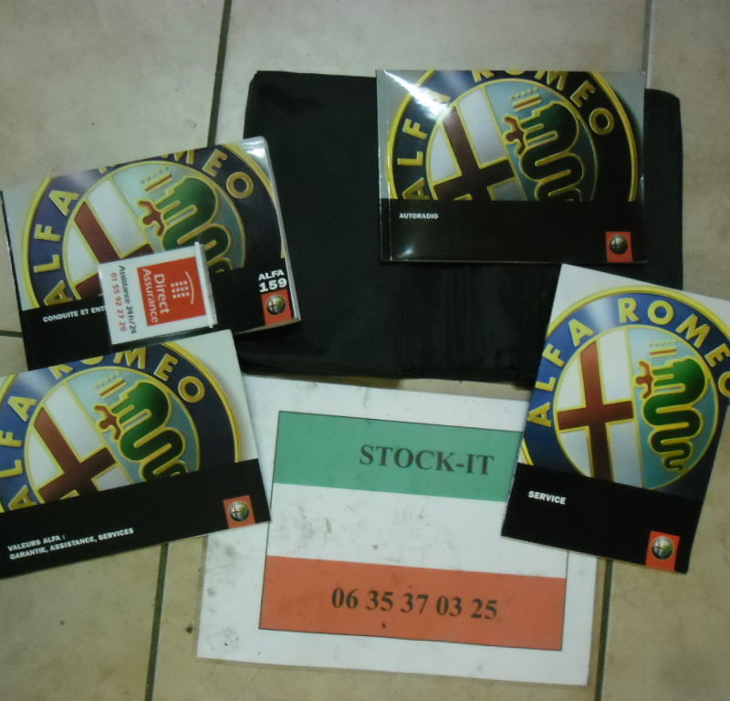 Pochette manuel d'utilisateur 159 avec carnet d'entretien vierge