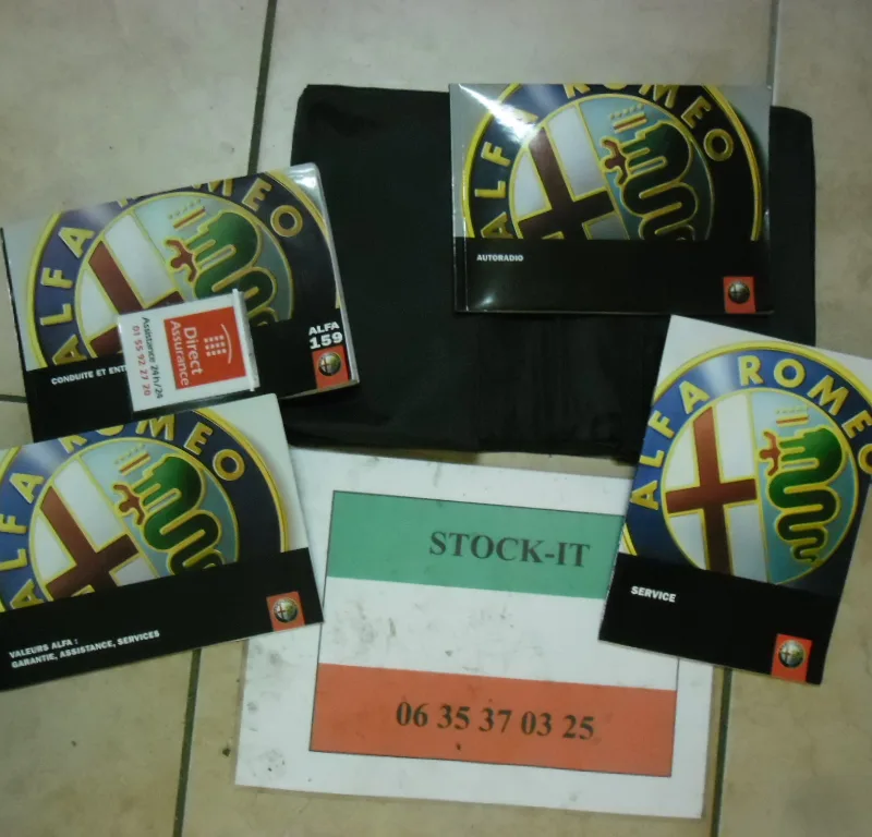 Pochette manuel d'utilisateur 159 avec carnet d'entretien vierge